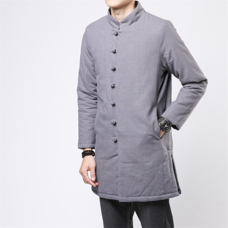 9005^风冬季长款棉衣青年男士唐装中式长衫棉服加厚古风外套,男装棉衣,钱塘777(原3023)