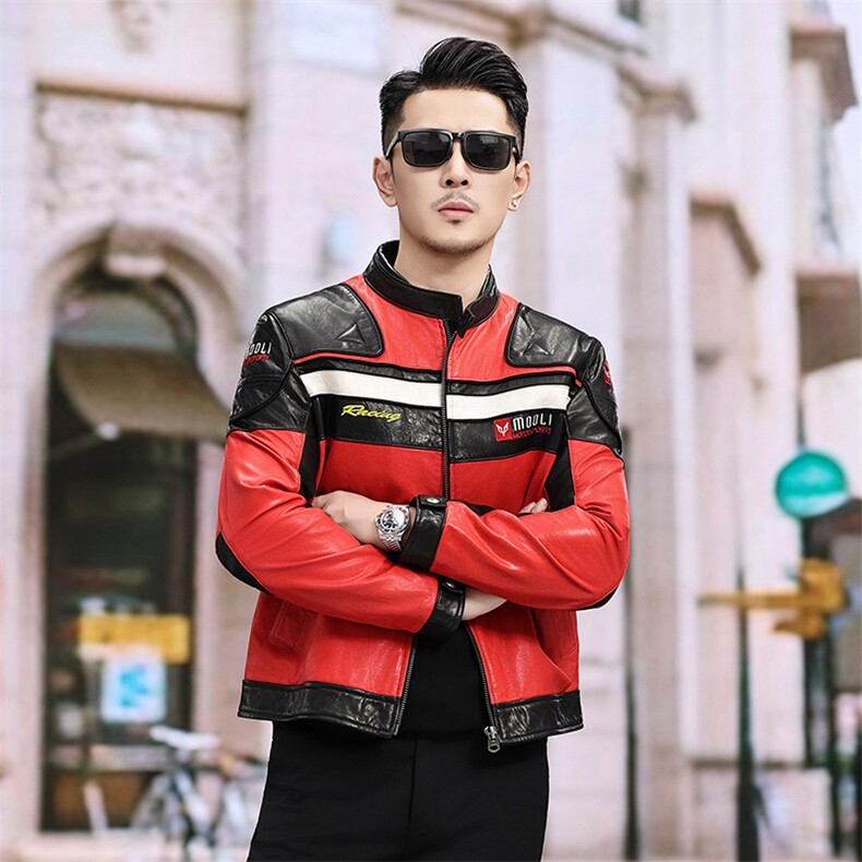 秋冬款男士真皮机车皮衣油蜡牛皮夹克百搭通勤外套海宁男装骑行,男装皮衣,电商B360A（原721A）