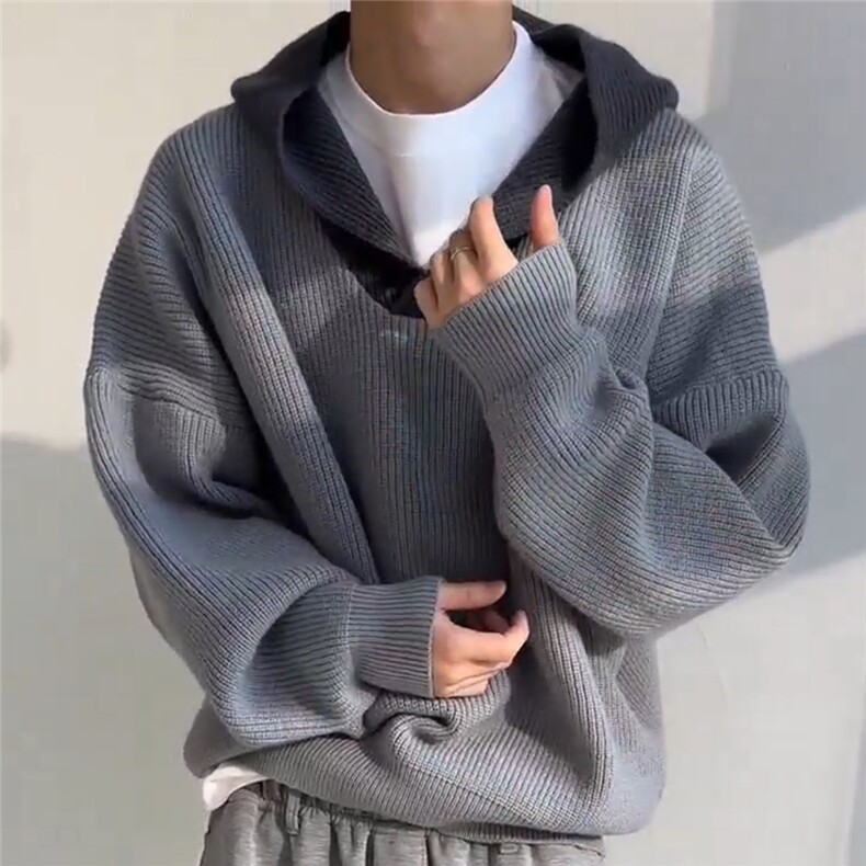 XZ809A/MM20/P85/控98连帽休闲宽松毛衣，男装针织衫/毛衣，星座809A(原222-1)