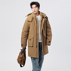 自家图有视频中长款棉服连帽登山情侣聚热保暖工装棉衣M2573p110，男装棉衣，电商D315