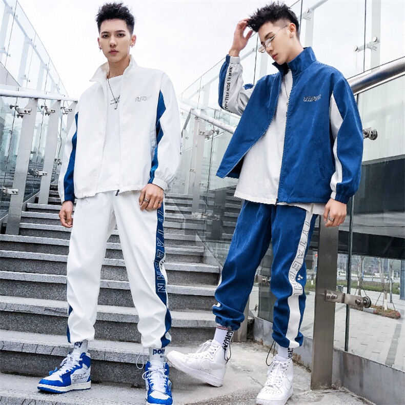 男士春装外套2021新款休闲运动套装潮流卫衣一套衣服DS367T图片