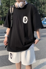 2024夏季港风纯棉运动套装男短袖短裤A161-TZ100-P55，男装牛仔裤，电商A161-2