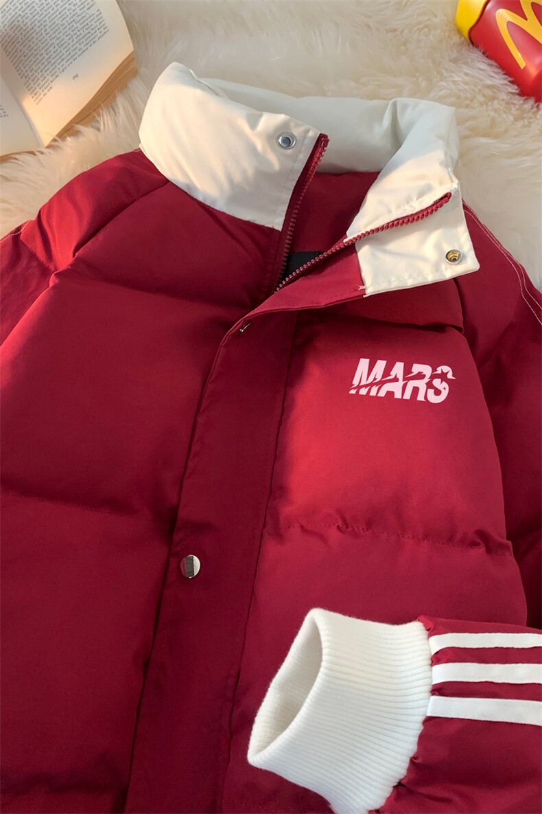 ！2025秋冬新款撞色织带棉衣加厚保暖棉服MY209特P80,男装棉衣,电商B220