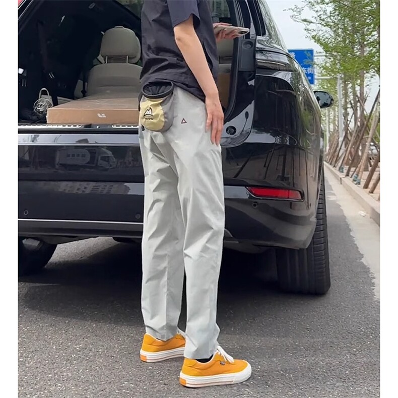 日系小三角白标宽松锥形休闲裤美式长裤男女防风水裤子登山冲锋裤图片