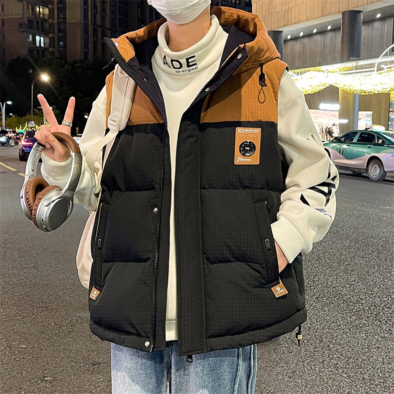 2024新款冬季棉衣潮牌连帽羽绒棉服加厚马甲男外套 A436-870-P85图片