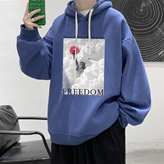 纯棉连帽卫衣男大码运动帽衫宽松薄WY2326-P35加绒款-P40，男装卫衣，电商A040