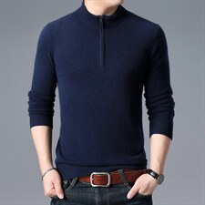 XF21DL647男士冬季新款长袖l拉链纯山羊绒针织衫休闲P552图片
