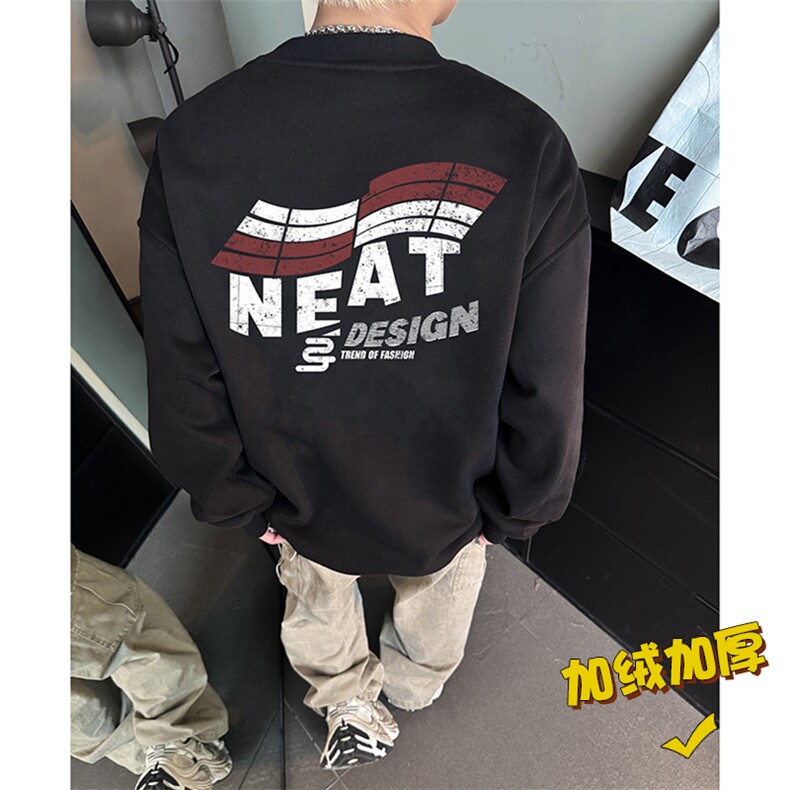 现货WY628-P38高克重磅圆领加绒卫衣男美式高街潮牌外套d，女装短外套，电商A456（原C415）