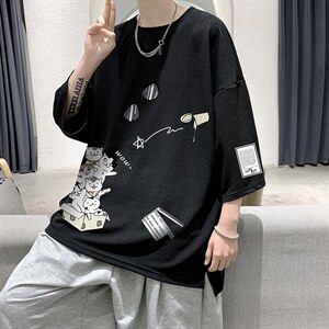 Q11115-P30 春夏季七分袖t恤男大码五分袖男短袖中袖   大皂风图片