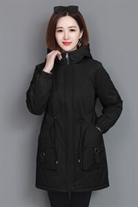 现货产品盗图必究！夹棉外套女秋冬保暖休闲减龄棉服连帽长袖棉服图片