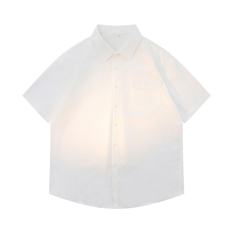光板得物\唯品\抖音二开夏季纯色短袖衬衣衬衫S23特批P30,男装T恤,电商A247B