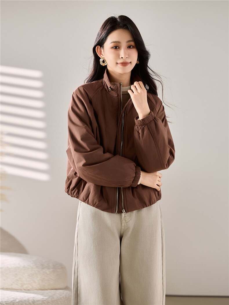 2025秋冬装新款立领夹棉小外套,女装棉衣/棉服,梦芯尔