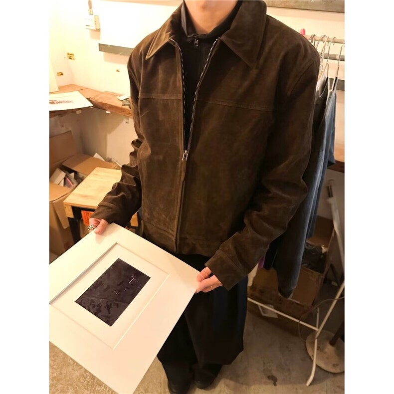 秋冬季男装短款翻领外套拉链麂皮绒面飞行夹克港风外套HHD516P74,男装夹克,星座1013-5
