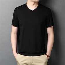 夏装冰丝薄款短袖T恤男POLO衫夏季中老年商务休闲半袖透气上衣，男装T恤，电商B212（原钱塘6029）