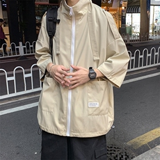 薄款夹克男女潮ins宽松百搭外套韩版潮流慵懒风七分袖上衣J12，男装夹克，电商A320