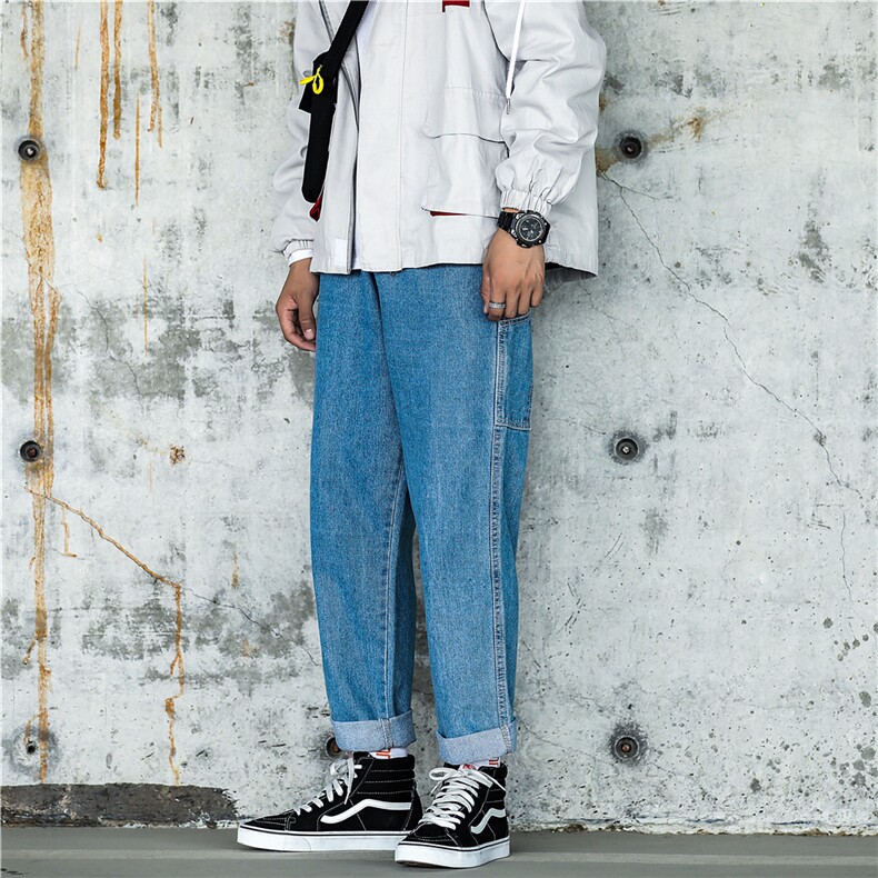 k8040-P45大码日系风潮流牛仔裤休闲破洞港风,男装牛仔裤,星座103A