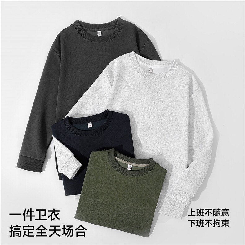 320迪桑棉圆领卫衣通勤港风男女长袖得物抖音,男装卫衣,电商A109