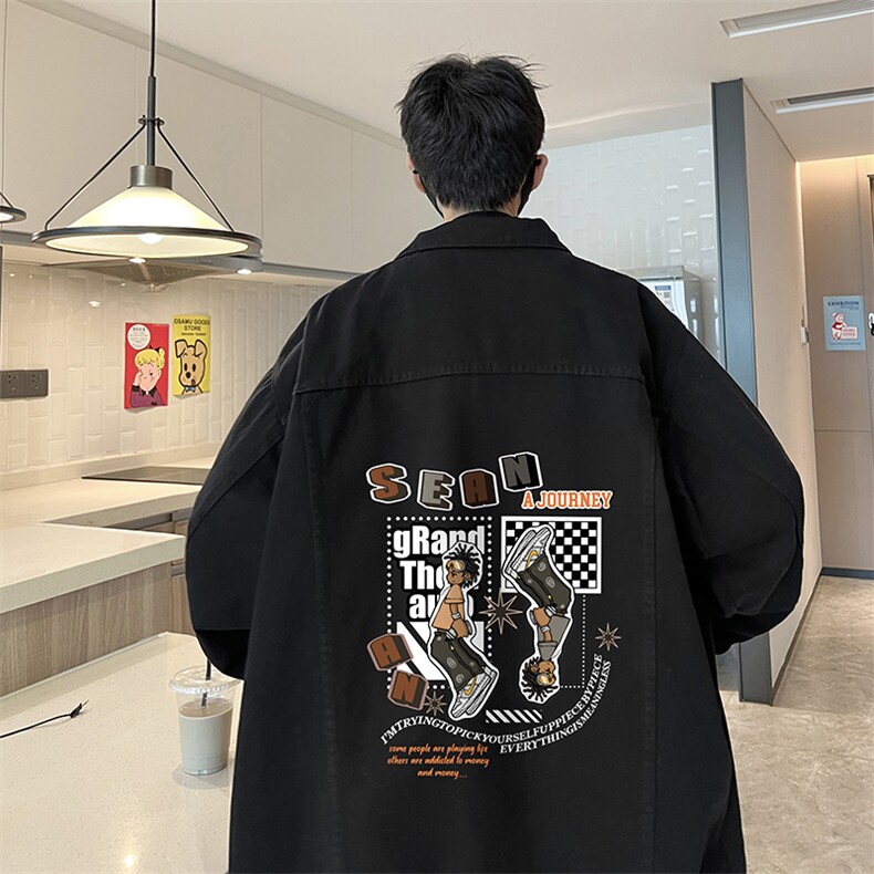 牛仔夹克男大码牛仔外套男茄克NJ77282-P60加绒款-P75,男装夹克,电商A040