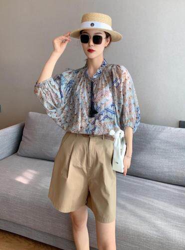 【夏季新款】印花上衣西装短裤两件套，女装西装，笑思源