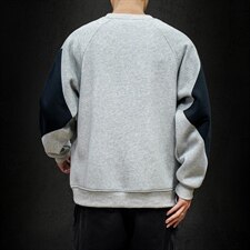 2021秋季新日系马切达大码拼接男休闲圆领宽松卫衣W5003-P40，男装卫衣，电商A001