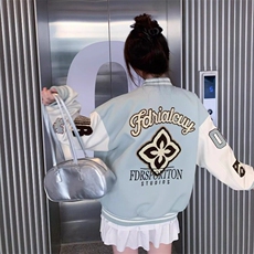 美式复古字母刺绣棒球服外套春季2025新款宽松休闲百搭夹克上衣，男装夹克，星座506A
