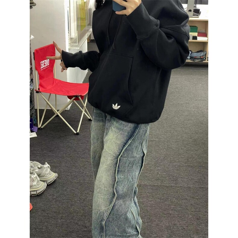 【有货】闪电纹拼接牛仔裤男设计感小众美式vibe裤子A203WW-特P60,男装牛仔裤,星座1007（原301D）