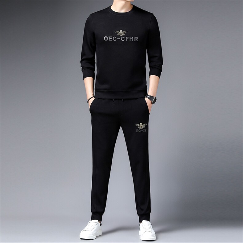 22春秋新款运动服休闲套装中年男士春季时尚卫衣潮流两件一套男装,男装休闲套装,电商B212（原钱塘6029）