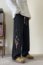 白底-风潮流宽松阔腿运动痞帅男裤8071-P38，男装休闲裤，电商B380（原B361）