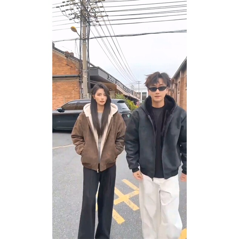 现货高品质美式冬季重磅座山雕大毛毛领pu皮棉衣男女加厚外套,男装皮衣,电商A486-1