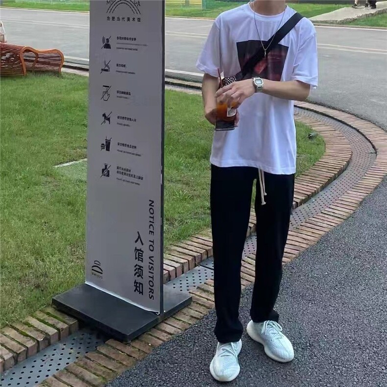 1506-1/K10211松紧腰/P29潮牌黑色直筒牛仔裤男学生百搭宽松直筒,男装牛仔裤,星座1506-1