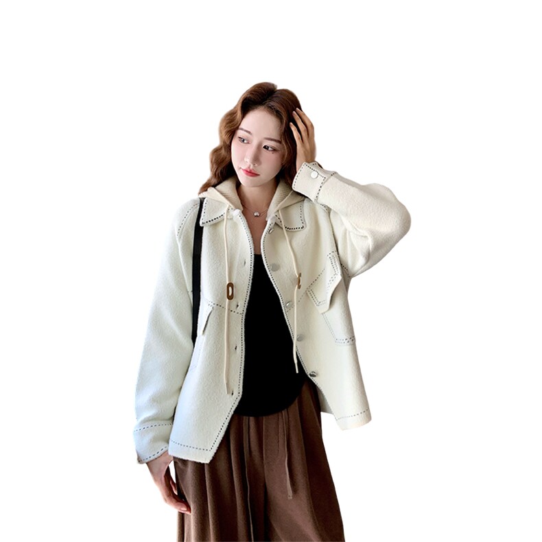 短款韩系呢子大衣女2025年新款秋冬毛呢外套韩系1392P145K218,女装毛呢外套,欣美人