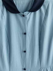 夏新新款短袖撞色收腰显瘦衬衫女，女装衬衫，水衣源