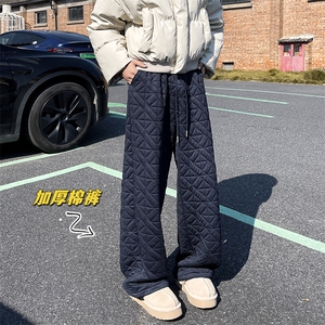 特批P35无差价冬季抖音大码男加厚港风阔腿拖地裤K5614J加棉图片