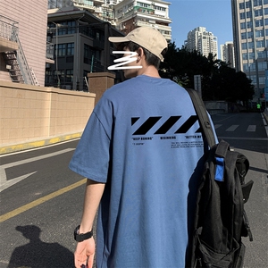 DX17128-P20 纯棉短袖t恤男大码半袖打底衫宽松体恤衫 港风图片