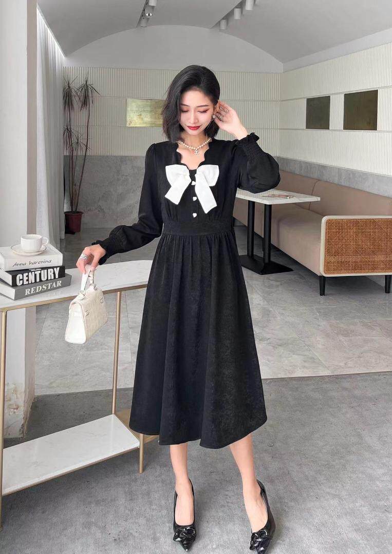 [现货]收腰显瘦连衣裙，两色、三个尺码，女装连衣裙，依柏璐(1F)