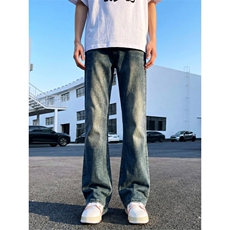 TP黑22其他32潮流微喇弹力牛仔裤男中高腰长裤2026合体修身微喇，男装牛仔裤，星座302A-2