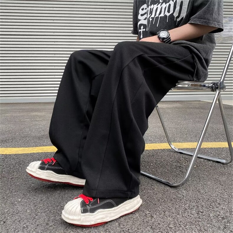 春季美式复古休闲运动裤2024新款潮牌高街直筒卫裤男 K6064-P35图片