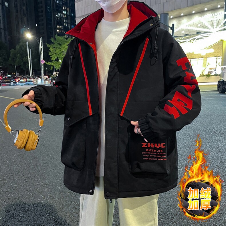 高品质男式加绒加厚夹克男时尚潮流加厚棉衣男外套MY1689-P83,男装夹克,星座310B-3