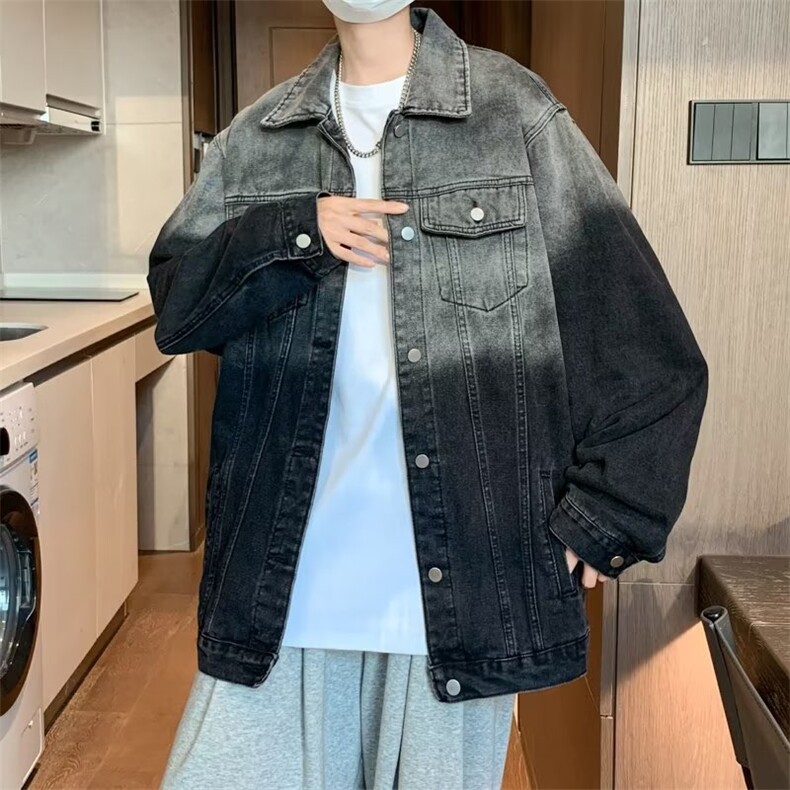 美式水洗扎染牛仔外套男秋冬复古潮牌男女休闲夹克潮牌J4846-P62,男装夹克,星座1008