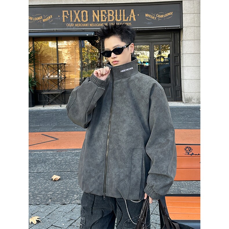 2026春季抖音得物高品质扎染PU皮衣立领雾面皮夹克外套男6155-P58,男装夹克,星座207