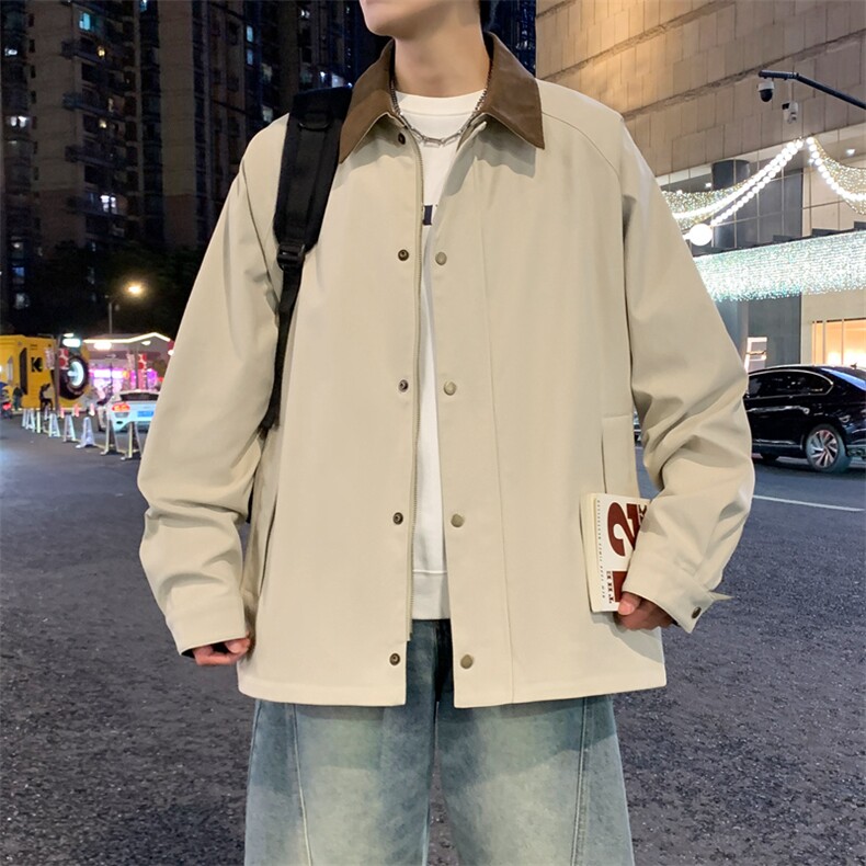 翻领夹克男春季简约宽松潮流百搭上衣服JK268-P78,男装夹克,星座308B-2