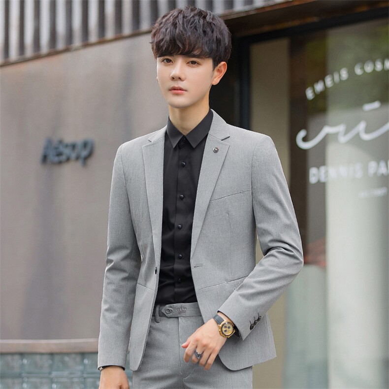 2025春秋季休闲潮流帅气修身男士西服套装简约显瘦外套A29P155,男装西服套装,电商A355（原A415）