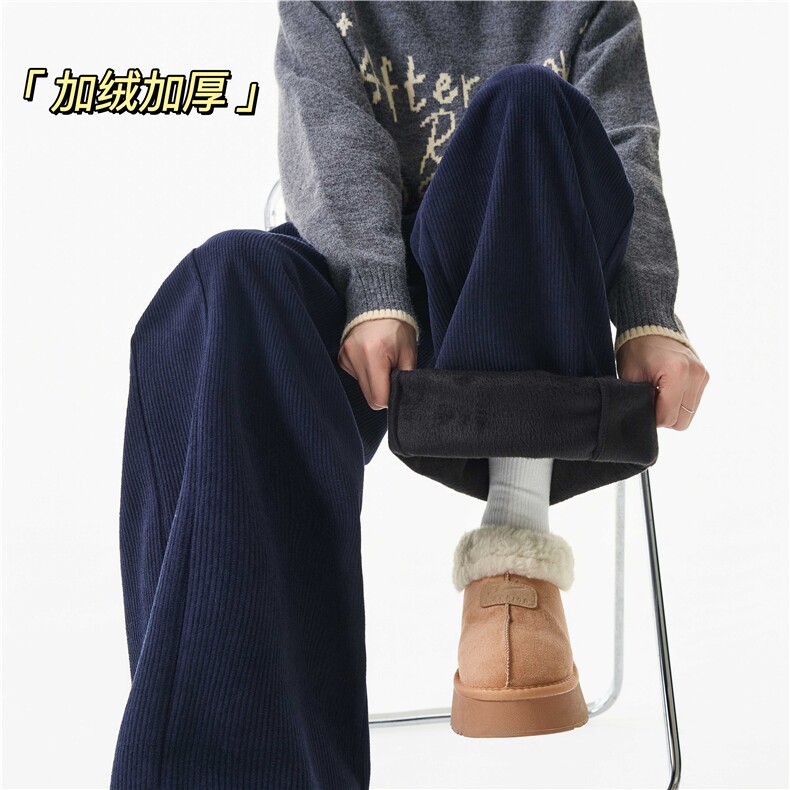冬季新款美式拼接设计加绒灯芯绒休闲裤B315-K25927JR-特p40控78图片