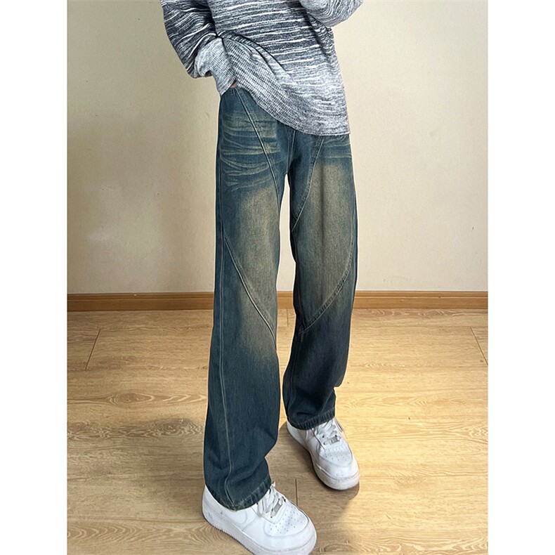 A178  秋冬季新款美式休闲牛仔裤男直筒宽松Q88  P48限价68图片