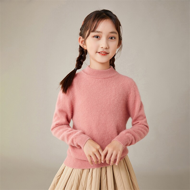 2025秋冬新款女羊绒衫100纯羊绒上衣加厚羊绒套衫连帽针织套头衫,童装儿童羊绒衫,奥赛羊绒童装