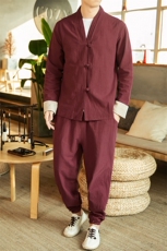 风唐装盘扣夹克中式居士服宽松大码汉服套装男装A821-P110，男装夹克，钱塘788(原4013)