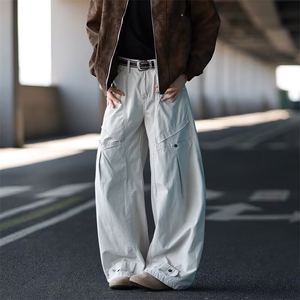 个性口袋工装休闲裤男女韩版潮流帅气2025秋冬ins长裤K6731-P53图片