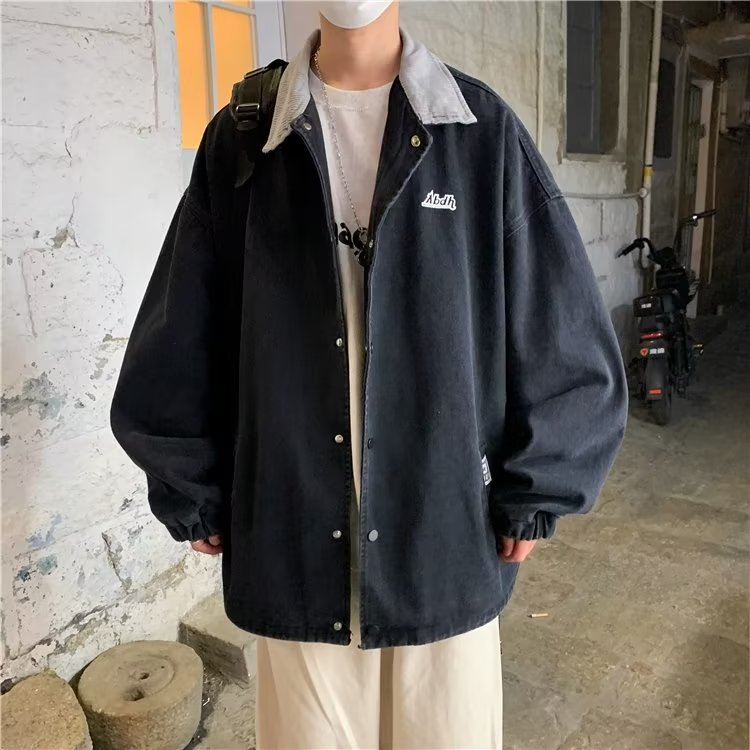 ins港风原宿宽松牛仔外套男秋季韩版潮流炸街夹克休闲百搭牛仔衣,男装工装外套,星座1210-1