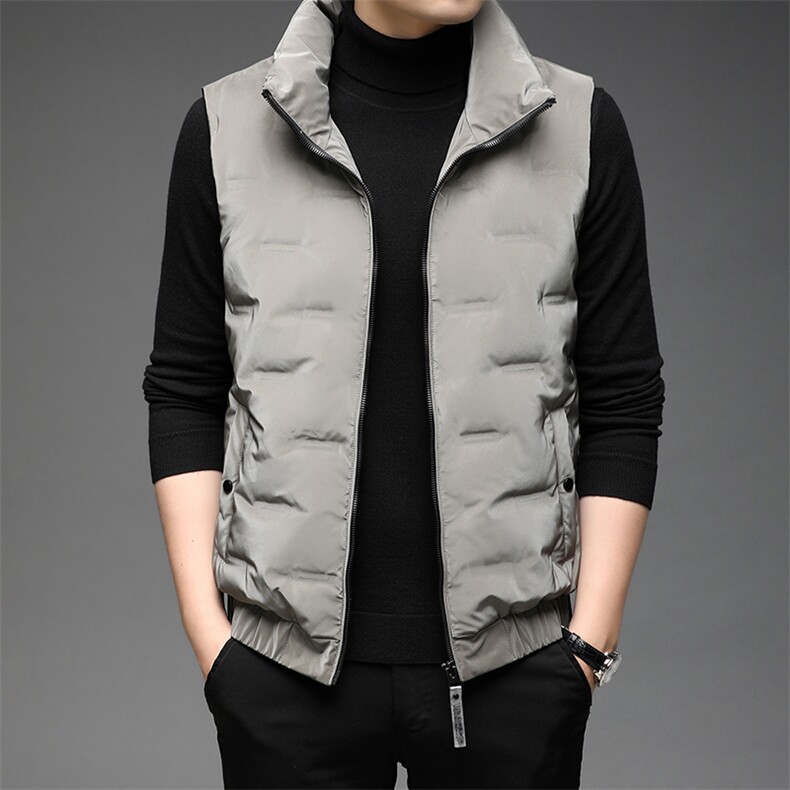 新款2023冬季商务休闲羽绒服中年男立领马甲外套男BJY08186-P125,男装羽绒服,电商B212（原钱塘6029）