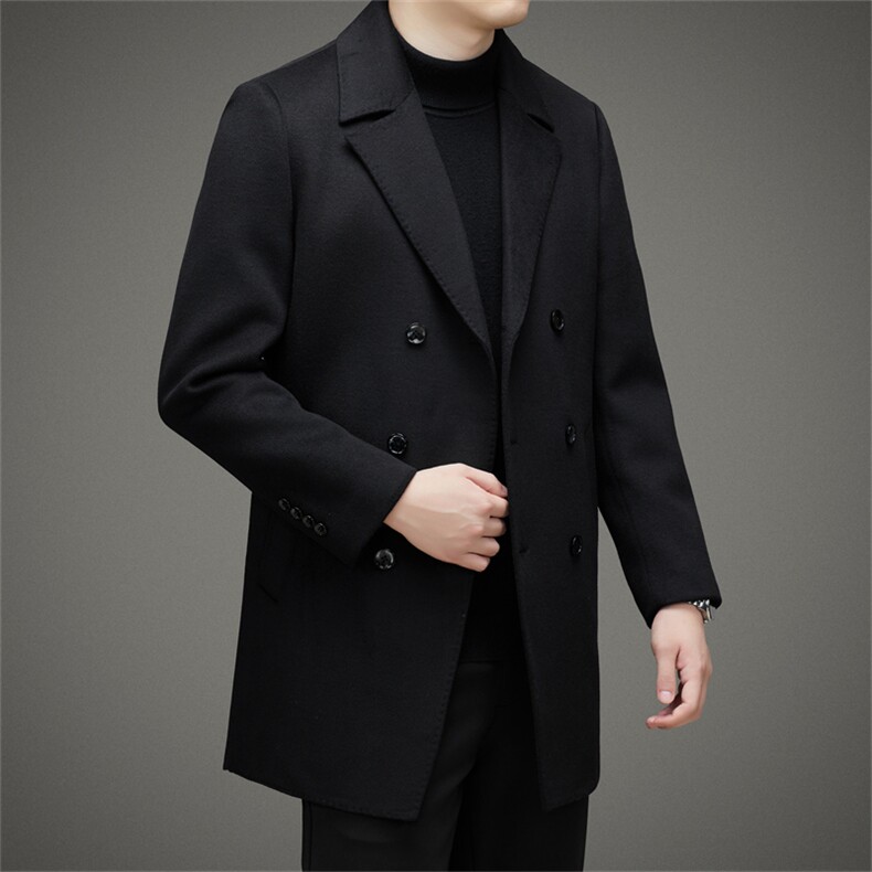 DJ8705钱塘2020-3新款时尚休闲商务冬季厚款中年男士毛呢大衣P495,男装毛呢大衣,钱塘207-3